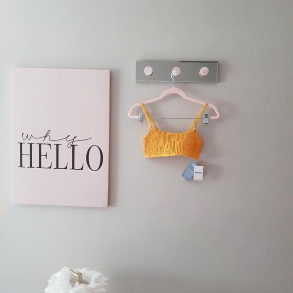 NWT Mosmann yellow lined ribbed bikini top and bottom set, M - Picture 11 of 16